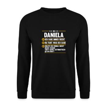 Daniela - Unisex Pullover - Schwarz - Vorne - Alina (178cm) & Michal (187cm)