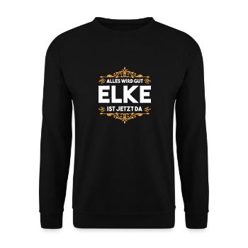 Elke - Unisex Pullover - Schwarz - Vorne - Alina (178cm) & Michal (187cm)