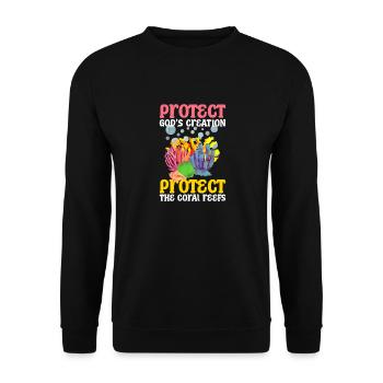 Protect Nature God Bible Faith Christianity - Unisex Sweatshirt - black - Front - Alina (178cm) & Michal (187cm)