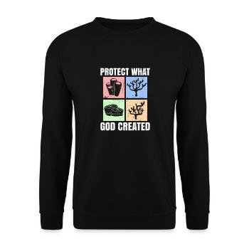 Protect Gods Creation Ocean Nature Sea Animals - Unisex Sweatshirt - black - Front - Alina (178cm) & Michal (187cm)