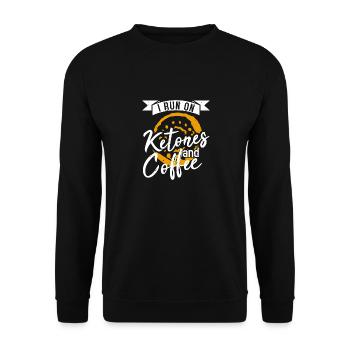 I RUN ON KETONES AND COFFEE - Unisex Sweatshirt - black - Front - Alina (178cm) & Michal (187cm)