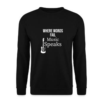 la musique parle : idée cadeau - Sweat-shirt Unisexe - noir - Devant - Alina (178cm) & Michal (187cm)