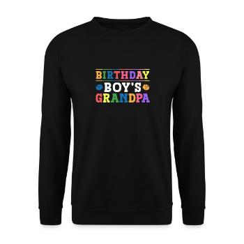 Birthday boy Grandpa building blocks - Unisex Sweatshirt - black - Front - Alina (178cm) & Michal (187cm)
