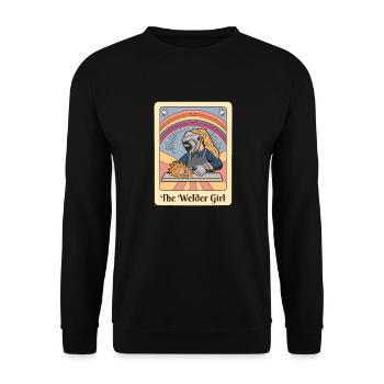 Vintage Welder Girl Tarot Art - Unisex Sweatshirt - black - Front - Alina (178cm) & Michal (187cm)