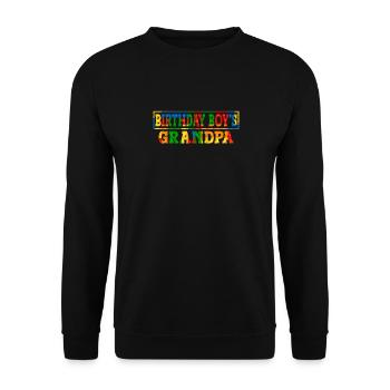 Birthday boy Grandpa building blocks - Unisex Sweatshirt - black - Front - Alina (178cm) & Michal (187cm)