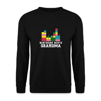 Birthday Kids Grandma Building Blocks - Unisex Sweatshirt - black - Front - Alina (178cm) & Michal (187cm)