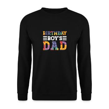 Father of birthday boy builds building blocks - Unisex Sweatshirt - black - Front - Alina (178cm) & Michal (187cm)