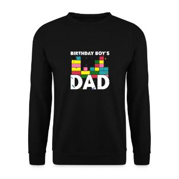 Le père d’un garçon d’anniversaire construit des blocs de construction - Sweat-shirt Unisexe - noir - Devant - Alina (178cm) & Michal (187cm)