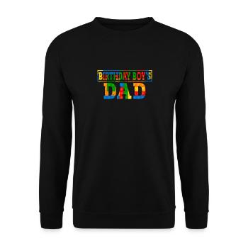 Le père d’un garçon d’anniversaire construit des blocs de construction - Sweat-shirt Unisexe - noir - Devant - Alina (178cm) & Michal (187cm)