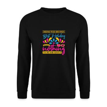 ÊTRE LE DEUXIÈME MEILLEUR JOUR DE VACANCES RIEN - Sweat-shirt Unisexe - noir - Devant - Alina (178cm) & Michal (187cm)