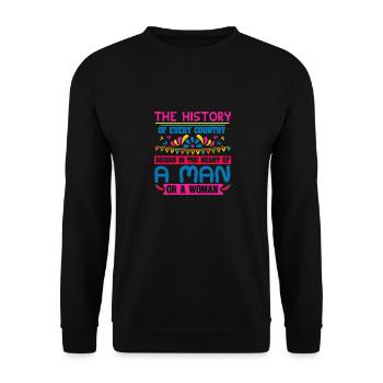 THE HISTORY A MAN OR A WOMAN - Unisex Sweatshirt - black - Front - Alina (178cm) & Michal (187cm)