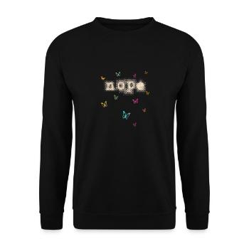 NOPE - sei kein ja-Sager! - Unisex Pullover - Schwarz - Vorne - Alina (178cm) & Michal (187cm)