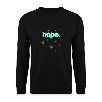NOPE - sei kein ja-Sager! - Unisex Pullover - Schwarz - Vorne - Alina (178cm) & Michal (187cm)