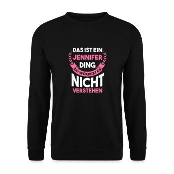 Jennifer - Unisex Pullover - Schwarz - Vorne - Alina (178cm) & Michal (187cm)