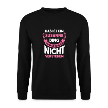 Susanne - Unisex Pullover - Schwarz - Vorne - Alina (178cm) & Michal (187cm)