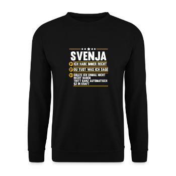 Svenja - Unisex Pullover - Schwarz - Vorne - Alina (178cm) & Michal (187cm)