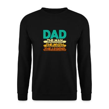 Papa Der Mann Der Mythos Die Legende Vatertag - Unisex Pullover - Schwarz - Vorne - Alina (178cm) & Michal (187cm)