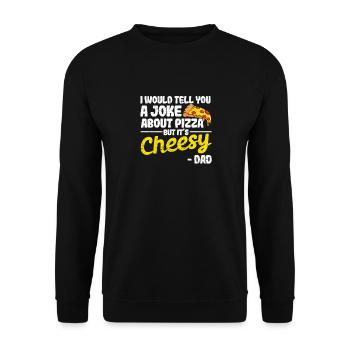 Je vous raconterais une blague sur la pizza - Sweat-shirt Unisexe - noir - Devant - Alina (178cm) & Michal (187cm)