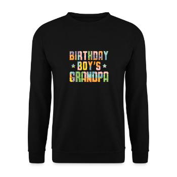 Birthday boy Grandpa building blocks - Unisex Sweatshirt - black - Front - Alina (178cm) & Michal (187cm)