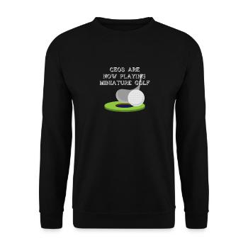 Funny CEO Playing Miniature Gold Sarcastic Humor - Unisex Sweatshirt - black - Front - Alina (178cm) & Michal (187cm)