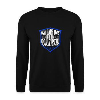 Polizei Polizeibeamtin Geschenk Verbeamtung Polizi - Unisex Pullover - Schwarz - Vorne - Alina (178cm) & Michal (187cm)