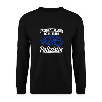 Polizei Polizeibeamtin Geschenk Verbeamtung Beamti - Unisex Pullover - Schwarz - Vorne - Alina (178cm) & Michal (187cm)
