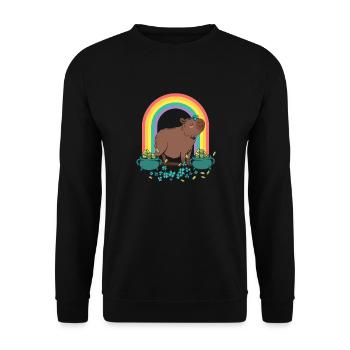 Capybara St Patrick Day Arc-en-ciel - Sweat-shirt Unisexe - noir - Devant - Alina (178cm) & Michal (187cm)