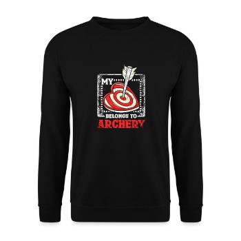 My heart belongs to archery - Unisex Sweatshirt - black - Front - Alina (178cm) & Michal (187cm)