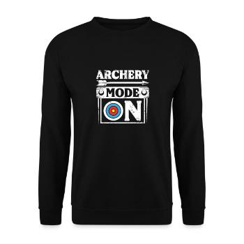 Archery mode on - Unisex Sweatshirt - black - Front - Alina (178cm) & Michal (187cm)
