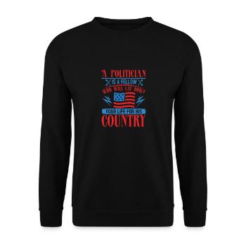 UN POLITICIEN EST UN COMPAGNON DE VOTRE VIE POUR SON PAYS - Sweat-shirt Unisexe - noir - Devant - Alina (178cm) & Michal (187cm)