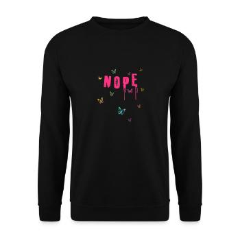 NOPE - sei kein ja-Sager! - Unisex Pullover - Schwarz - Vorne - Alina (178cm) & Michal (187cm)