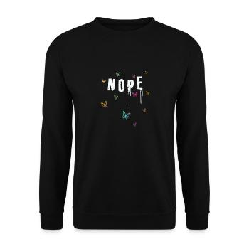 NOPE - don't be a yes-man! - Unisex Sweatshirt - black - Front - Alina (178cm) & Michal (187cm)