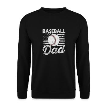 Baseball Dad USA American Flag Father's Day - Unisex Sweatshirt - black - Front - Alina (178cm) & Michal (187cm)