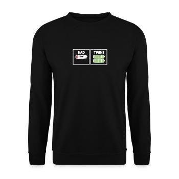 Papa Zwillinge Lustig Beste Vatertag Geburtstag - Unisex Pullover - Schwarz - Vorne - Alina (178cm) & Michal (187cm)