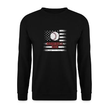 Baseball Dad USA Drapeau américain Fête des pères - Sweat-shirt Unisexe - noir - Devant - Alina (178cm) & Michal (187cm)