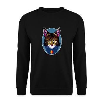 chat mystique - Sweat-shirt Unisexe - noir - Devant - Alina (178cm) & Michal (187cm)