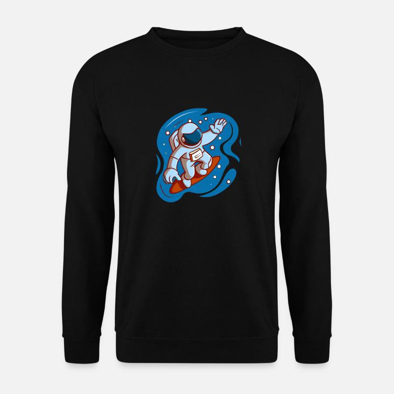 astronaut surfing in space - Unisex Sweatshirt - black