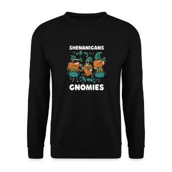 Shenanigans With My Gnomies St Patricks Cartoon - Unisex Sweatshirt - black - Front - Alina (178cm) & Michal (187cm)