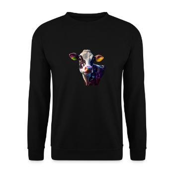Kühe Landwirt Landwirtin Kuhliebhaber lustiges Kuh - Unisex Pullover - Schwarz - Vorne - Alina (178cm) & Michal (187cm)