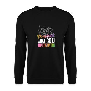 Protect Gods Creation Coral Reefs Nature Bible - Unisex Sweatshirt - black - Front - Alina (178cm) & Michal (187cm)