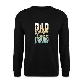 Zander Pike Fishing Anglers - Unisex Sweatshirt - black - Front - Alina (178cm) & Michal (187cm)