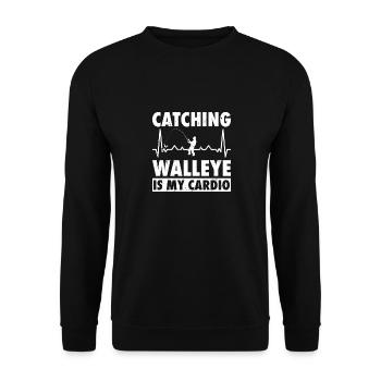 Zander Pike Fishing Anglers - Unisex Sweatshirt - black - Front - Alina (178cm) & Michal (187cm)