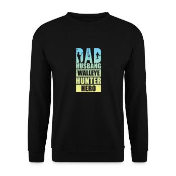 Zander Pike Fishing Anglers - Unisex Sweatshirt - black - Front - Alina (178cm) & Michal (187cm)