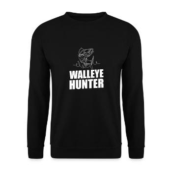 Zander Pike Fishing Anglers - Unisex Sweatshirt - black - Front - Alina (178cm) & Michal (187cm)