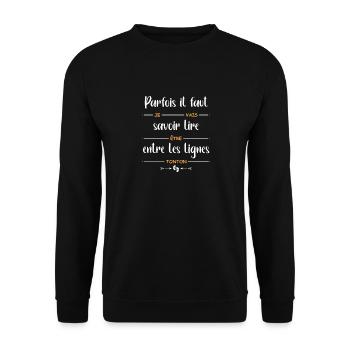 je vais être tonton - Sweat-shirt Unisexe - noir - Devant - Alina (178cm) & Michal (187cm)