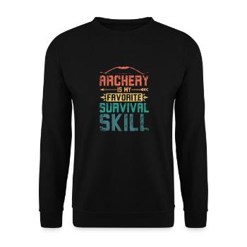Archery is my favorite survival skill - Unisex Sweatshirt - black - Front - Alina (178cm) & Michal (187cm)