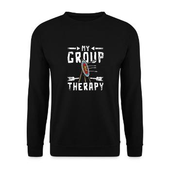 My group therapy archery - Unisex Sweatshirt - black - Front - Alina (178cm) & Michal (187cm)