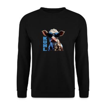 Kühe Landwirt Landwirtin Kuhliebhaber lustiges Kuh - Unisex Pullover - Schwarz - Vorne - Alina (178cm) & Michal (187cm)
