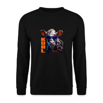 Kühe Landwirt Landwirtin Kuhliebhaber lustiges Kuh - Unisex Pullover - Schwarz - Vorne - Alina (178cm) & Michal (187cm)