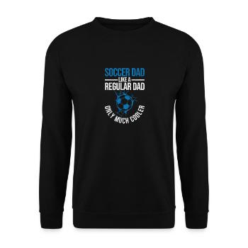 Fußball-Dad wie ein normaler Daddy, nur viel coole - Unisex Pullover - Schwarz - Vorne - Alina (178cm) & Michal (187cm)